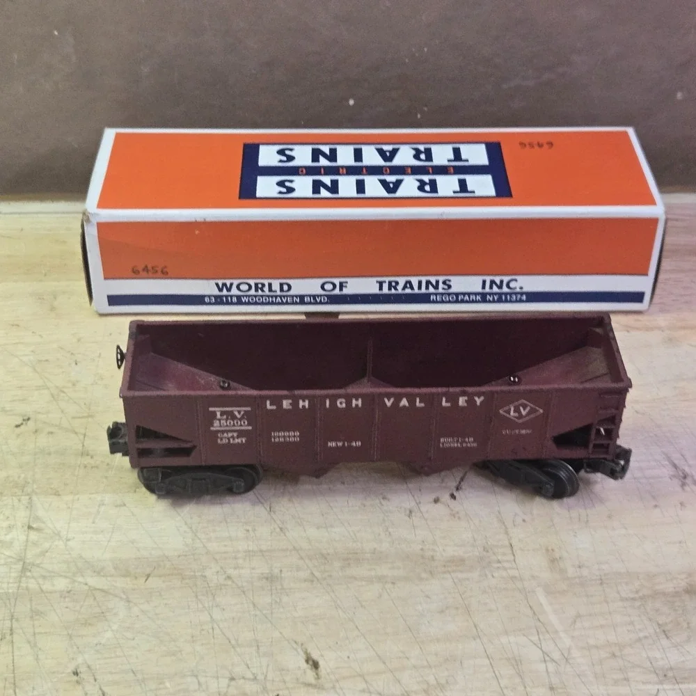 Lionel 6456 Lehigh Valley 25000 Maroon Hopper Car Postwar O Gauge w WOT box